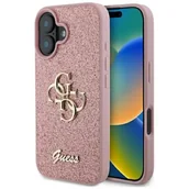 Etui i futerały do telefonów - Guess hardcase Fixed Glitter Big 4G do iPhone 16 Różowy - miniaturka - grafika 1