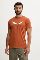 Koszulki męskie - Salewa t-shirt sportowy Solidlogo kolor pomarańczowy z nadrukiem - miniaturka - grafika 1