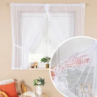 Firany - Firana gotowa żakardowa zakładana na taśmie ozdobiona haftem, rozmiar 350x160 cm, kolor biały - miniaturka - grafika 1