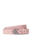 Paski - Calvin Klein Jeans Pasek Damski Round Mono Plaque Belt 30mm Różowy - miniaturka - grafika 1