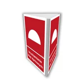 Systemy ekspozycyjne i znaki informacyjne - BB802 URUCHAMIANIE KLAP DYMOWYCH (3D DOŚCIENNY), PN - PŁYTA PCV 1MM; (500X750MM) - miniaturka - grafika 1