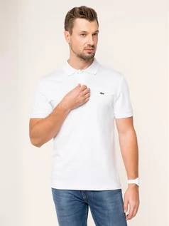 Koszulki męskie - Lacoste Polo DH2050 Biały Regular Fit - grafika 1