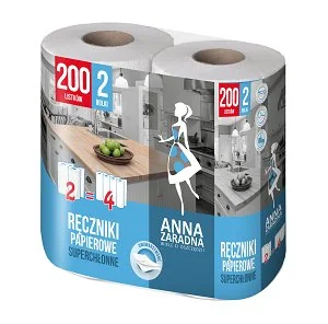 Anna Zaradna Ręcznik papierowy 200 listków 2 rolki - Ściereczki, gąbki, czyściki - miniaturka - grafika 2