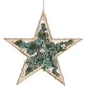 Ozdoby bożonarodzeniowe - Beliani Beliani Dekoracja ścienna gwiazda zielona HOSIO 233383 - miniaturka - grafika 1