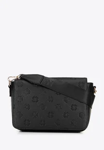 Damska listonoszka z imitacji skóry w tłoczenie czarna - Torebki damskie Damska listonoszka z imitacji skóry w tłoczenie czarna - Torebki damskie - miniaturka - grafika 1