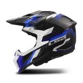 Kaski motocyklowe - Kask Cross LS2 MX703 X-Force Phantom Niebieski/Biały PołyskXL - miniaturka - grafika 1