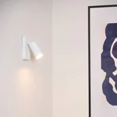 Lampy ścienne - Lucide Kinkiet Clubs, 1-punktowy, biały - miniaturka - grafika 1