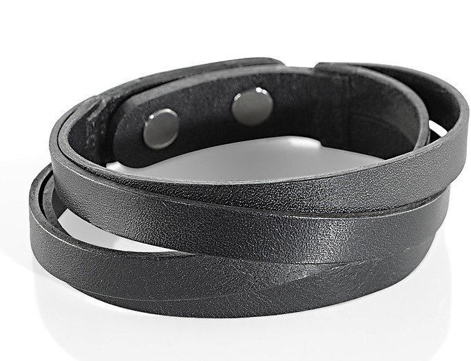 Sector BANDY Męska Bransoletka CZARNA EKOSKÓRA 23 cm SZV01