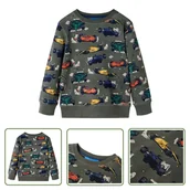 Bluzy dla dziewczynek - Bluza dziecięca - khaki - 116 - Bluza Dla Dziecka - miniaturka - grafika 1