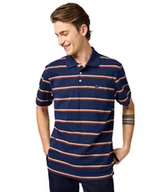 Koszulki męskie - Koszulka Wrangler STRIPE POLO SHIRT 112362827 Navy M - miniaturka - grafika 1