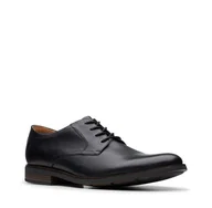Półbuty męskie - Clarks Becken Lace H [black leather] - rozmiar 44.5 - miniaturka - grafika 1