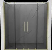 Ścianki i drzwi prysznicowe - Mexen Velar Duo drzwi prysznicowe rozsuwane 170 cm, grafit, złote szczotkowane - 871-170-000-42-55 - miniaturka - grafika 1