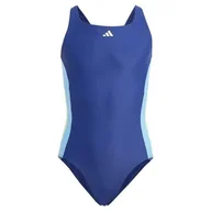 Stroje kąpielowe - adidas Kostium kąpielowy dla dziewczynek w 3 paski, 5-6 lat, Czarny, 18 miesi?cy - miniaturka - grafika 1