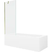 Wanny - Mexen Vega wanna prostokątna 180 x 80 cm z obudową i parawanem 1-skrzydłowym 70 cm, transparent, złoty 5905315205735 - miniaturka - grafika 1
