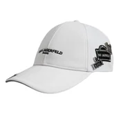 Czapki i chusty sportowe męskie - Czapka z daszkiem Karl Lagerfeld Paris Strapback Biała - L5WH7947-wht - miniaturka - grafika 1