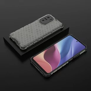 Honeycomb etui pancerny pokrowiec z żelową ramką Xiaomi Redmi K40 Pro+ / K40 Pro / K40 / Poco F3 czarny - Etui i futerały do telefonów - miniaturka - grafika 3