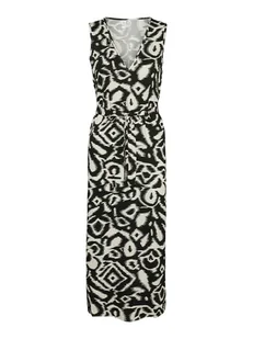 Vero Moda Sukienka w kolorze czarno-kremowym - Sukienki - miniaturka - grafika 1