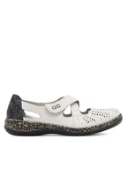 Półbuty damskie - Rieker Półbuty 46375-60 Biały - miniaturka - grafika 1