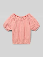 Bluzki dla dziewczynek - Bluzka z elastycznym ściągaczem - miniaturka - grafika 1