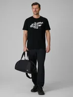 Spodnie sportowe męskie - 4F Spodnie casual joggery męskie - czarne XXL - miniaturka - grafika 1