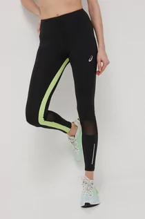 Legginsy - Asics legginsy do biegania damskie kolor czarny wzorzyste - grafika 1