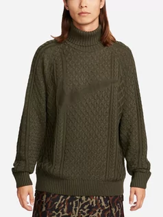Swetry męskie - Sweter z golfem męski ciepły Nike Life Knit "Cargo Khaki" FB7770-325 L Zielony (196969378417) - grafika 1