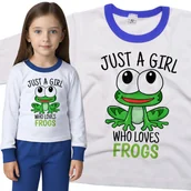 Piżamy dla dziewczynek - Piżama dziecięca Dziewczyna Która Kocha Żaby 86/92 - VoloDonum - miniaturka - grafika 1