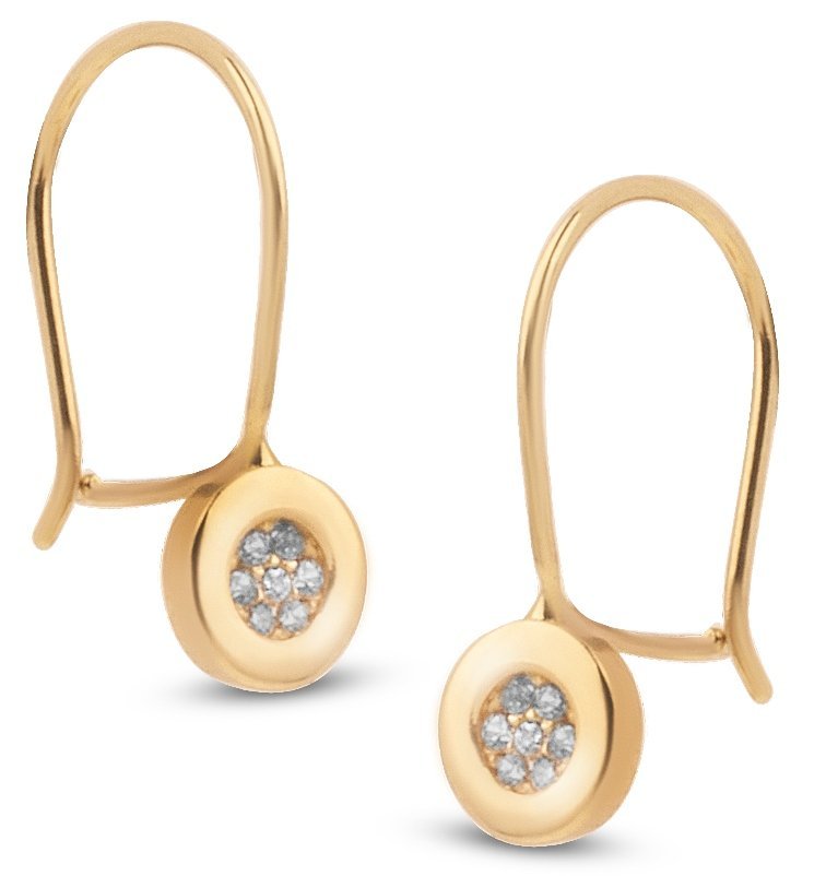 ZŁOTE DELIKATNE KOLCZYKI KÓŁECZKA Z CYRKONIAMI 585