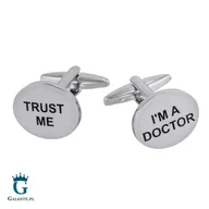 Spinki do mankietów i krawatów - Galante Okrągłe spinki do mankietów Doktor X2 N055 N055/211 - miniaturka - grafika 1