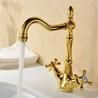 Baterie umywalkowe - Bateria umywalkowa retro ROMANA złota - miniaturka - grafika 1