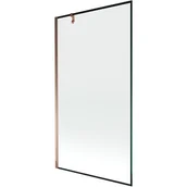 Parawany nawannowe - Mexen Next parawan nawannowy 1-skrzydłowy 100 x 150 cm, czarny wzór, różowe złoto - miniaturka - grafika 1