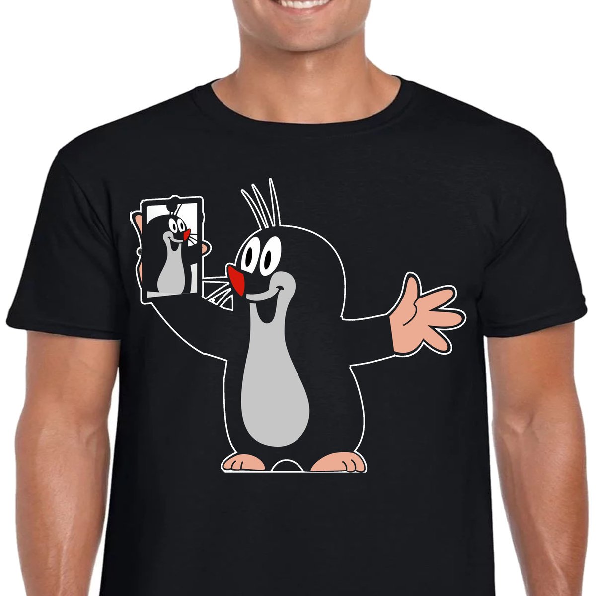 3361 Koszulka SELFIE KRECIK Rumcajs XXL CZARNA