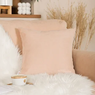 Poszewka na poduszkę z tkaniny welurowej Milas, do salonu, sypialni, kolor nude, rozmiar 40x40 cm - Poszewki na poduszki Poszewka na poduszkę z tkaniny welurowej Milas, do salonu, sypialni, kolor nude, rozmiar 40x40 cm - Poszewki na poduszki - miniaturka - grafika 1