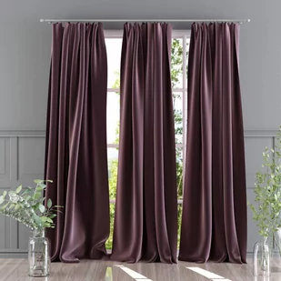 Zasłona na taśmie Welur Moradi Burgund 140x250cm 140 x 250 [cm] - Zasłony - miniaturka - grafika 1