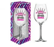Kieliszki - BGTech Kieliszek do wina XL Brokat 640ml Królowa jest tylko jedna 11098539/OP-142-001/PL-6259 - miniaturka - grafika 1