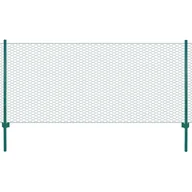 Ogrodzenia - vidaxl Siatka ogrodzeniowa ze słupkami, stal, 25 x 0,75 m, zielony - miniaturka - grafika 1