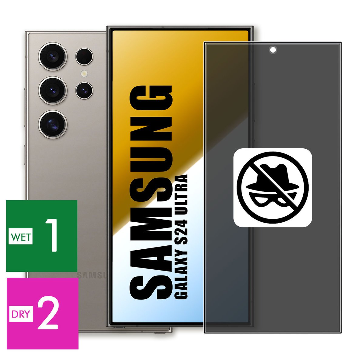 SZKŁO DO SAMSUNG GALAXY S24 ULTRA PRYWATYZUJĄCE ANTI-SPY CAŁY EKRAN 5D