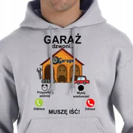 Bluzy męskie - Bluza Z Kapturem Garaż Dzwoni Muszę Iść Xl 3182 - miniaturka - grafika 1