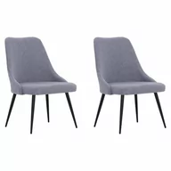 Krzesła - vidaXL Krzesła stołowe 2 szt. jasnoszare obite tkaniną 330854 - miniaturka - grafika 1