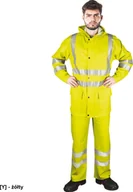 Odzież robocza - R.E.I.S. KPLPUFLUO - komplet przeciwdeszczowy bluza + ogrodniczki, kaptur, wysoka wytrzymałość - żółty 2XL - miniaturka - grafika 1