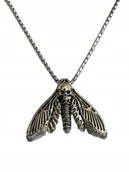 Łańcuszki - Naszyjnik Łańcuszek z Ćmą Czaszka Moth Owad Ćma Styl Gotycki Prezent Goth - miniaturka - grafika 1