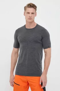 Koszulki męskie - Salewa t-shirt sportowy Pure Eagle Alpine Merino kolor szary gładki - grafika 1