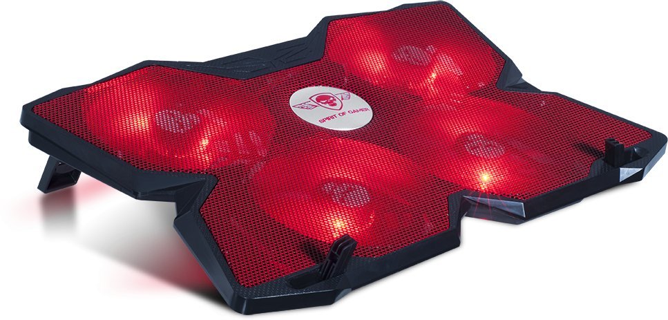 Podstawka chłodząca Spirit of gamer SOG-VE500RGB Laptop Cooling Base – Up to 17 Inch – Black and Red – Adjustable Fans