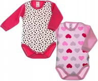 Body dla niemowląt - Body Dłr 2PAK Serduszka + Serca r 104 KLEKLE - miniaturka - grafika 1