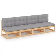 Sofy ogrodowe - VidaXL Lumarko 4-osobowa sofa z poduszkami, lite drewno sosnowe 3076389 VidaXL - miniaturka - grafika 1