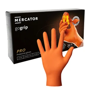 Rękawiczki nitrylowe XXL pomarańczowe Mercator Gogrip 50szt - Rękawiczki jednorazowe - miniaturka - grafika 1
