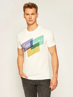Koszulki męskie - Pepe Jeans T-Shirt Morrison PM507291 Biały Slim Fit - grafika 1