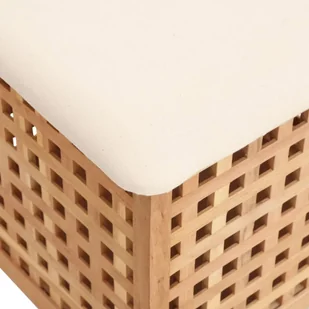 Stołek do łazienki, 48x47,5x52 cm, lite drewno orzechowe Lumarko! - Kosze na bieliznę - miniaturka - grafika 7