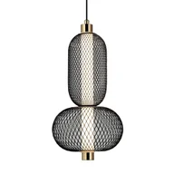 Lampy sufitowe - Zwisająca lampa Marco PND-84283-2-BK Italux LED 10W 3000K koszyk czarna - miniaturka - grafika 1