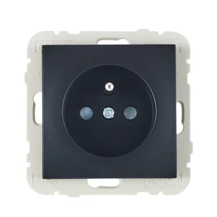 Efapel Gniazdo pojedyncze LOGUS 90 Czarny - Gniazdka elektryczne - miniaturka - grafika 1